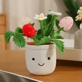 Adorable strawberry plush potted plant with a cute smiling face for room decoration - Charm / 15cm / Tricolor Strawberry