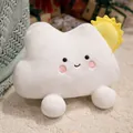Cute white cloud plush pillow toy with smiling face and yellow sun accent for home decor - 12cm Pendant / White Cloud