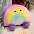 Plush rainbow cushion with a cute smiley face and soft colorful stripes. - 12cm Pendant / Rainbow