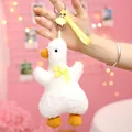 Cute plush white duck keychain with yellow bow and strap for bags - Goose / 16cm (Pendant)