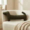 Cousin teckel vert olive minimaliste en laine d'alpaga synthétique douce et - 68cm / Vert Algue