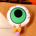 Spooky creepy green eyeball plush toy with yellow bow for Halloween festive decoration - 40CM / Eyeball Candy