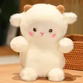 Adorable soft white plush sheep doll with cute pink cheeks and brown horns for gifts - 23cm / Naked Belle Sheep