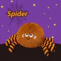 Funny Halloween spider plush toy featuring a brown fuzzy body and orange striped legs - Spider