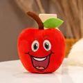 Morbido peluche a forma di mela rossa per cani con squittio e simpatico ricamo viso - Stile con Squeaker / Mela Rossa / 10-15cm