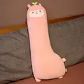 Coussin en peluche long dinosaure rose pour dormir et câliner - Alpaga / 80cm / Rose