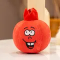 Simpatico giocattolo di peluche a forma di melograno per animali con faccia ricamata - Stile con Squeaker / Melograno / 10-15cm