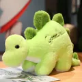 Adorable peluche de dinosaurio verde con bordado Good Luck para regalo de cumpleaños infantil - Estegosaurio Verde / 28cm