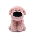 Morbido cane di peluche rosa con grande naso nero e simpatica lingua rosa fuori - Cane IP Co-branded (Rosa) / 23cm