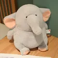 Adorable grey plump elephant plush toy with pink ears for kids' comfort and decor - Elephant