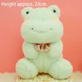 Cute 23cm green plush frog toy with plaid bow tie for kids' gift - Hage-Frog