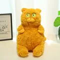 Lindo peluche de gato naranja con expresivos ojos verdes y una textura de pelaje suave y tersa - Gato Amarillo de Bobowa Con Mirada Fija