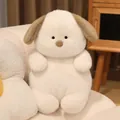 Peluche de perro blanco ultra suave con orejas marrones y una pequeña nariz redonda - Cachorro Perezoso de Bobowa
