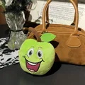 Simpatico peluche a forma di mela verde per animali, ciondolo decorativo per borsa a mano - Stile Portachiavi / Mela Verde / 10-15cm