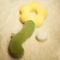 Coussin peluche fleur jaune avec tige verte pour dormir sur le côté, doux - 70cm / Fleur-Jaune