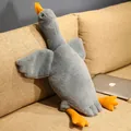 Grand oreiller en peluche d'oie grise douce pour le confort et le sommeil enfant - Gris / 190cm