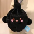 Lustiger schwarzer Granaten-Plüsch-Schlüsselanhänger mit süßem Cartoon-Gesicht. - Schwarz / 14cm (0.06kg)