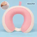 Almohada de viaje de seda helada y espuma viscoelástica en color rosa cerezo - 30x25cm / Rosa Sakura