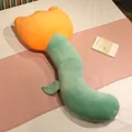 Long oreiller mignon en forme de tulipe orange et vert pour la décoration de chambre - Tulipe Orange