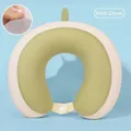Almohada cervical en forma de U verde niebla en seda de hielo para viajes y oficina - 30x25cm / Verde Niebla Ligera