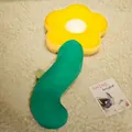 Coussin long en peluche fleur jaune pour le soutien du sommeil et la décoration - Fleur Jaune (Soie de Glace)