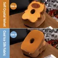 Almohada de siesta con forma de pan, seda de hielo refrescante y terciopelo suave - 32x22x28cm / Gato Feliz Caramelo