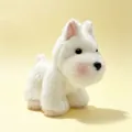 Cute 8-inch white West Highland White Terrier plush dog toy for desk decoration. - Westie / 15cm