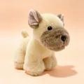 Realistic 8-inch soft cream Schnauzer plush toy dog featuring detailed brown snout - French Bulldog / 15cm