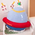 Morbido cuscino di peluche a forma di razzo spaziale blu e rosso per la cameretta dei bambini - UFO Classico / 45cm