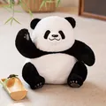 Cute waving giant panda plush toy sitting comfortably with bamboo leaf decoration - Meng Lan / Sitting Height 30cm