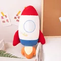 Cuscino di peluche a forma di razzo con trama sherpa e colori vivaci - Razzo Blu Classico / 60CM