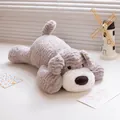 Soft grey and white Schnauzer plush dog toy in a lying pose, ideal for kids soothing - 30cm / Schnauzer