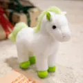 Adorable juguete de peluche caballo blanco con crin y cascos verde claro versión - Pony / 25cm / Verde