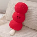 Soft red Tanghulu shaped plush pillow toy featuring a cute smiley face design - Tanghulu Shape / 60CM / Red