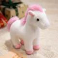 Lindo peluche de poni blanco y rosa con piel suave para decoración de habitación infantil regalo - Pony / 25cm / Rosa