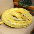 Realistic yellow simulation snake plush toy with metallic golden scales for pranks - Yellow / 200cm