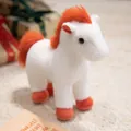 Peluche de caballo blanco con crin y cola naranja vibrante SKU - Pony / 25cm / Naranja