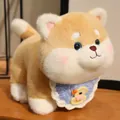Adorable Shiba Inu plush toy with blue knitted duckling bib for children's gifts. - Yellow Duck Shape
