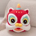 Vibrant traditional Chinese lion dance style red plush pillow for festive home decor - Lion Dance Style / 42 cm / Red