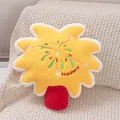 Festive yellow firework-shaped plush pillow with red handle and Happy embroidery detail - Firework Shape / 40CM / Yellow