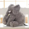 Soft grey plush elephant stuffed animal toy for baby soothing and sleeping support pillow - Gray / 80cm