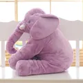 Soft purple plush elephant toy pillow for baby soothing sleep and infant comfort - Purple / 80cm