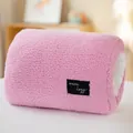 Zachte roze pluche handwarmer mof en comfortabel dutje kussen voor de winter - 34*24*13cm / rozenroze