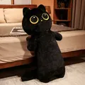 Grande cuscino a forma di gatto nero lungo in peluche con occhi gialli per camera - gatto nero / 45cm (0,2kg)