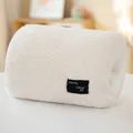 Zachte crème sherpa pluche handwarmer mof met warm en gezellig label voor de winter - 34*24*13cm / Crèmewit