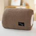 Gezellig bruin sherpa pluche handwarmer kussen voor winterwarmte - 34*24*13cm / Warme Koffie