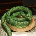 Lifelike green patterned snake plush toy for prank and decor - East African Green Mamba