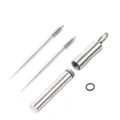 Portable stainless steel toothpick set with a waterproof storage tube and metal keychain - Portable Kit