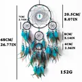 Detailed dimensions and weight of this handmade five-ring Indian dreamcatcher decor - Arrow Pendant (MS2615)