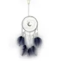 Handgemaakte dromenvanger in bosstijl met LED-nachtlampje, maan hanger en grijze veren - Zonder Verlichting / 15cm (Diameter) / Grijs